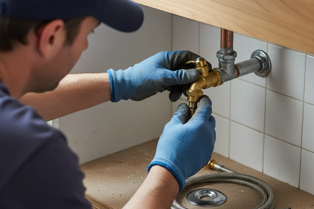 Shutoff valve and fitting work during Emergency Plumbing in Marshall